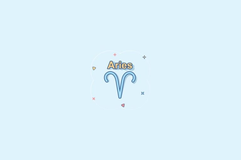 Ilustração do signo Áries, contendo duas linhas curvas simétricas que se abrem para os lados a partir de uma base central, formando a imagem de chifres voltados para fora, em fundo azul-claro