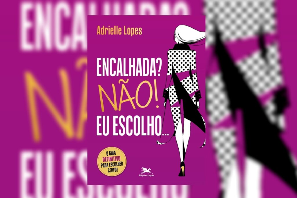 Capa do livro "Encalhada? Não! Eu Escolho...", com fundo magenta e ilustração estilizada de mulher confiante
