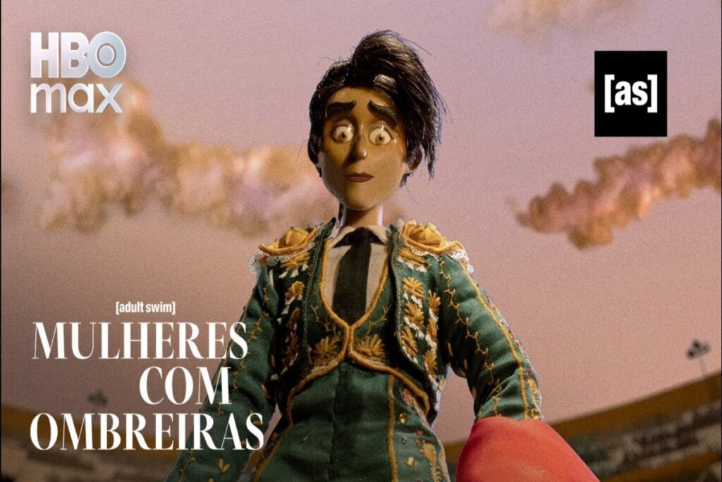 Boneca em stop-motion com traje verde no pôster da série