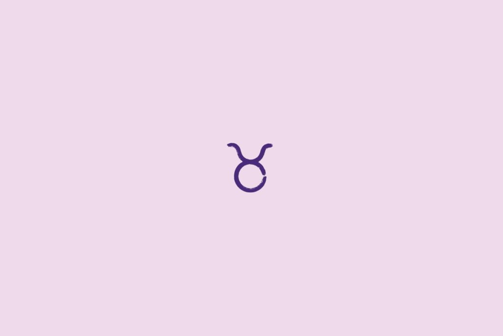 Ilustração do signo de touro em um fundo roxo