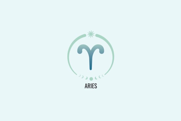 Ilustração do signo Áries, com símbolo em forma de 